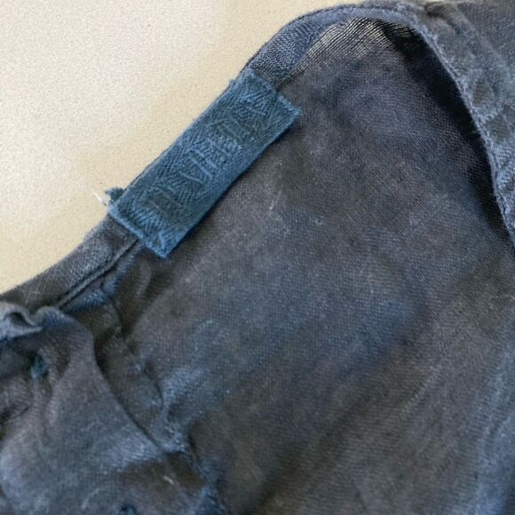 CP Shades 100% Linen Black Laganlook Oversized Pocket Long Sleeve Cooling Dress - Picture 5 of 8